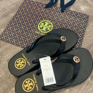 Tory burch platform flip flops